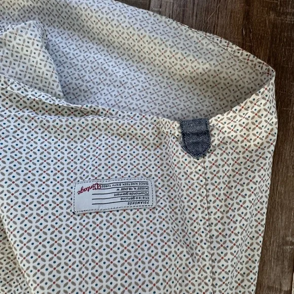 7 Diamonds Men's Vintage Button Down Shirt - White with Multicolor‎ Design - Picture 5 of 5